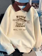 Fleece Sweatshirt for Women, Cream 