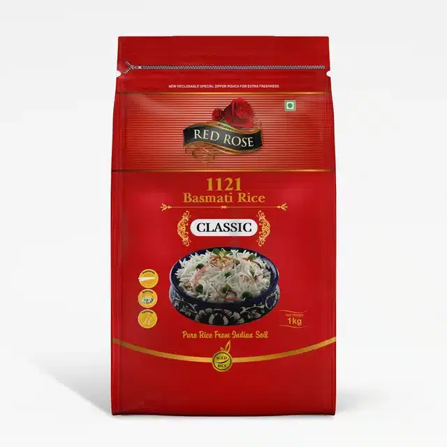 रेड रोज 1121 क्लासिक बासमती चावल 1 kg