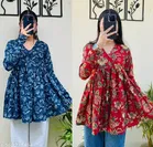 Floral Cotton Short Kurti for Women, Pack of 2 