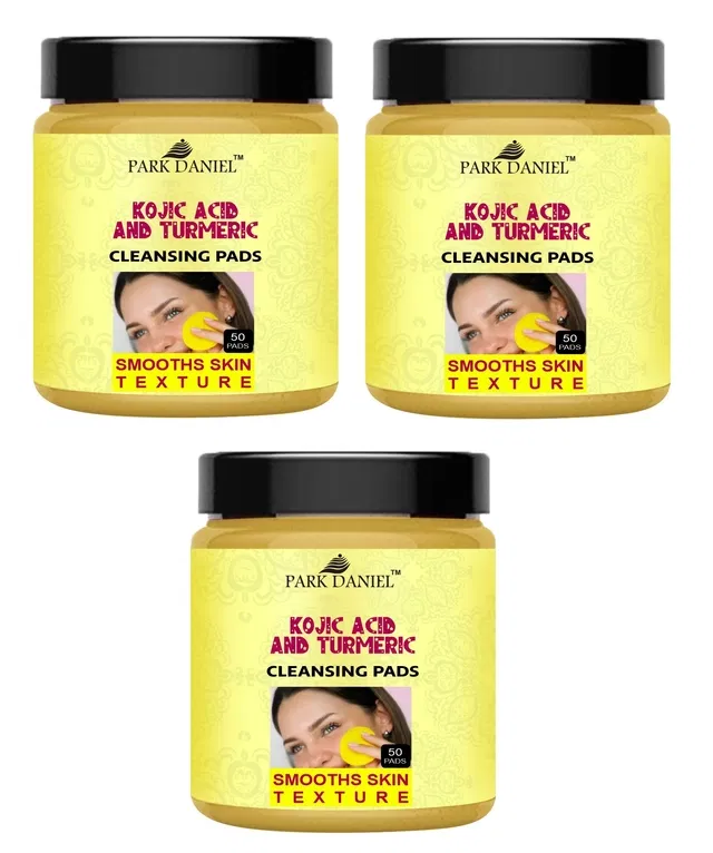 Park Daniel Kojic Acid & Turmeric 50 Pcs Cleansing Pads (Pack of 3)