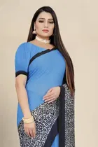 SVB जॉर्जेट साड़ी विद ब्लाउज फॉर विमेंस 