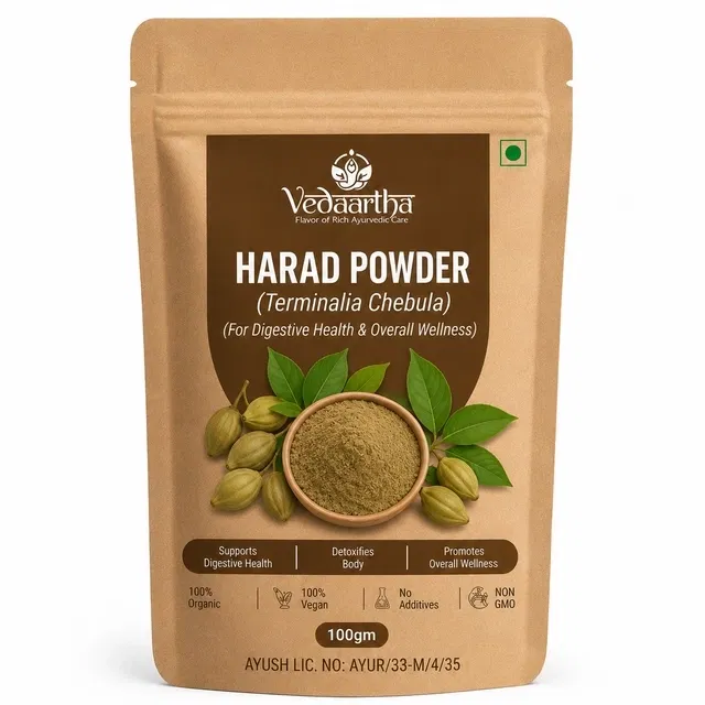 वेदार्थ हरड़ पाउडर डार्क सर्कल्स और स्वस्थ पाचन के लिए, 100 g