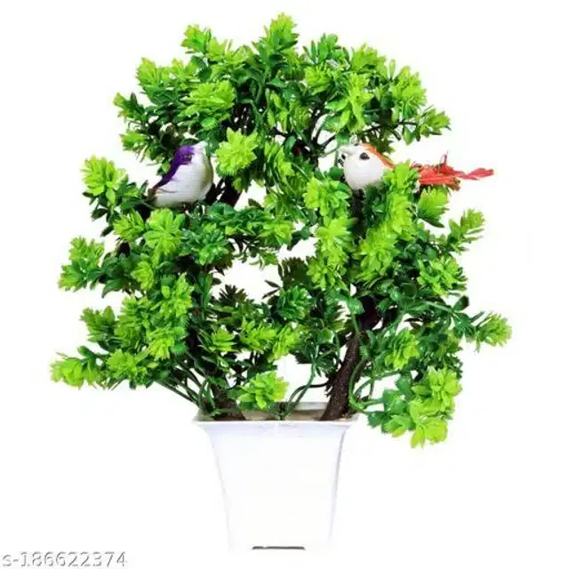 Artificial Plant with Pot (Green, 12 inches)