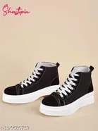 Solid Synthetic Sneakers for Women 