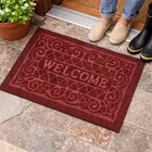 Felt Welcome Anti-Slip Door Mat [37x57 cm] Maroon