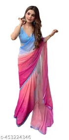 Shaded Colour Block Georgette Saree for Women 