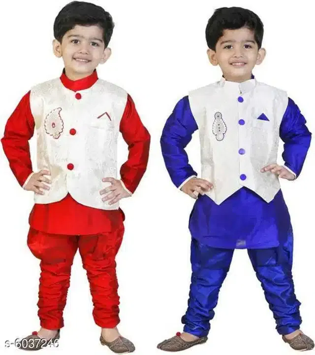 Sherwanis for Boys (Multicolor, 4-5 Years) (Pack of 2)