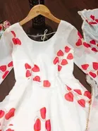 Georgette Printed Gown with Dupatta for Women 