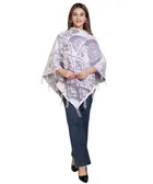 Woolen Self-Design Ponchos for Women (Multicolor, L)