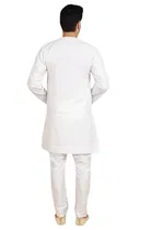 Cotton Blend Embroidered Kurta with Pyjama Set for Men 