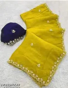 Chinnon Saree for Women, Yellow 
