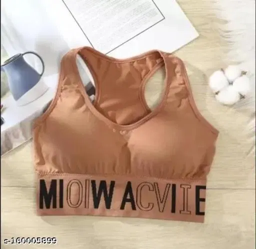 Cotton Blend Bra for Women, Orange (30B)
