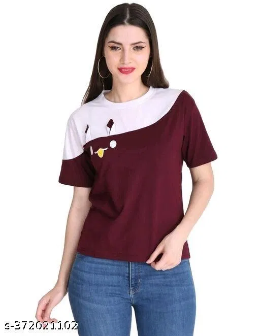 Nylon T-shirt for Women, Maroon (S)