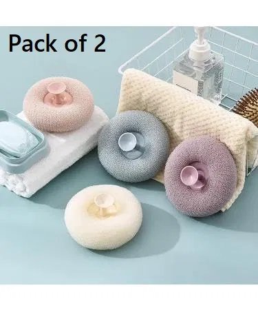 Loofah for Bathing with Soft Silicone Massager and Scrubber for Men & Women (Multicolor, Pack of 2)