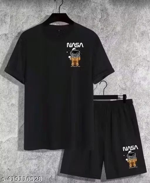 Printed Tracksuit for Men (Black, XXL) (Set of 1)