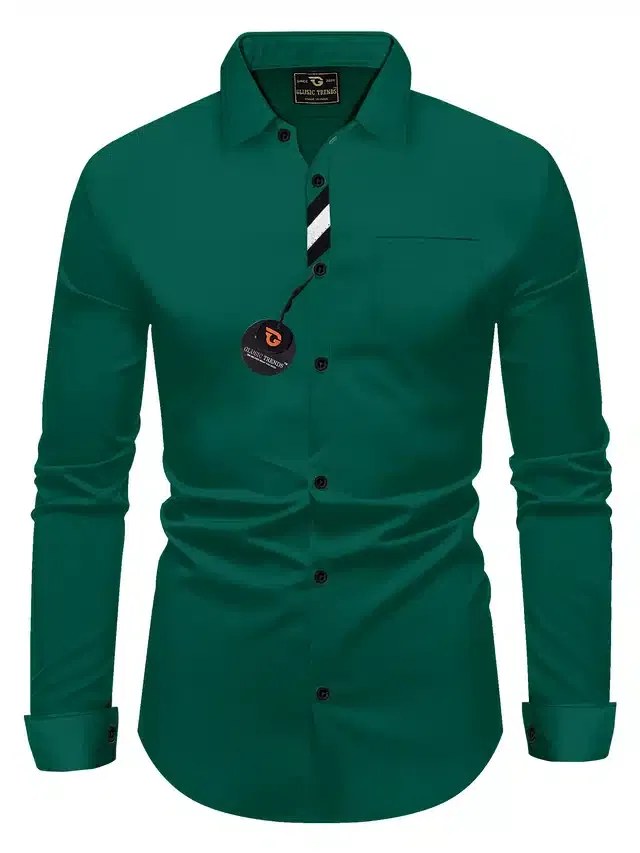 Full Sleeves Shirt for Men (Green, M)