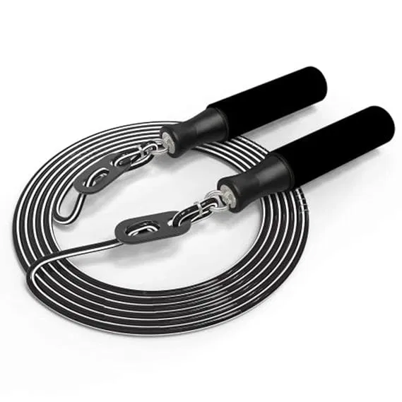 Adjustable Speed Skipping Rope for Fitness & Cardio Training ,(Black)