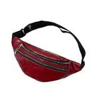 Pu Leather Waist Bag for Men & Women (Black)