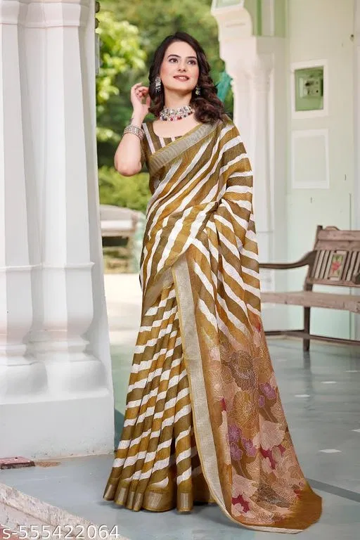 Digital Printed Saree for Women (Multicolor, Colour)