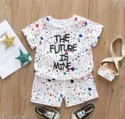 Silk Blend Half Sleeves T-Shirt with Pant Clothing Set for Kids 