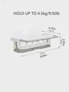 Bathroom Rack - Bathroom Shelves - Kitchen Storage – Multipurpose Rack And Shampoo Holder With 2 hook - Adhesive Shower Caddy Plastic Shelf Without Drilling 