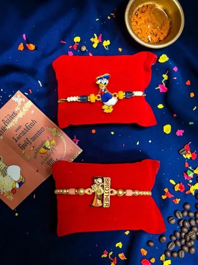 Metal Donald Duck Rakhi (Multicolor, Pack of 2)