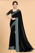 Vichitra Embroidery Saree for Women 