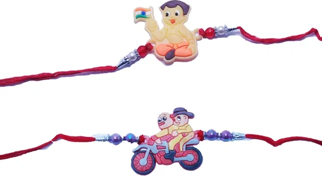 Synthetic Rakhi for Raksha Bandhan (Multicolor, Pack of 2)
