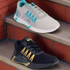 Sports Shoes for Men, Pack of 2, Black & Grey 