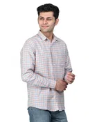 Cotton Blend Full Sleeves Chequered Shirt for Men 
