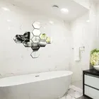 Acrylic Hexagon Shaped Wall Mirror Stickers 