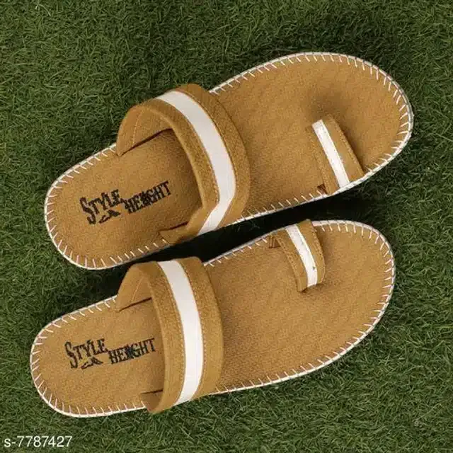 Flip Flops for Men (Tan, 8)