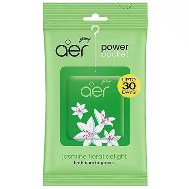Godrej Aer Power Pocket Jasmine Floral Delight Bathroom Freshener 10 g