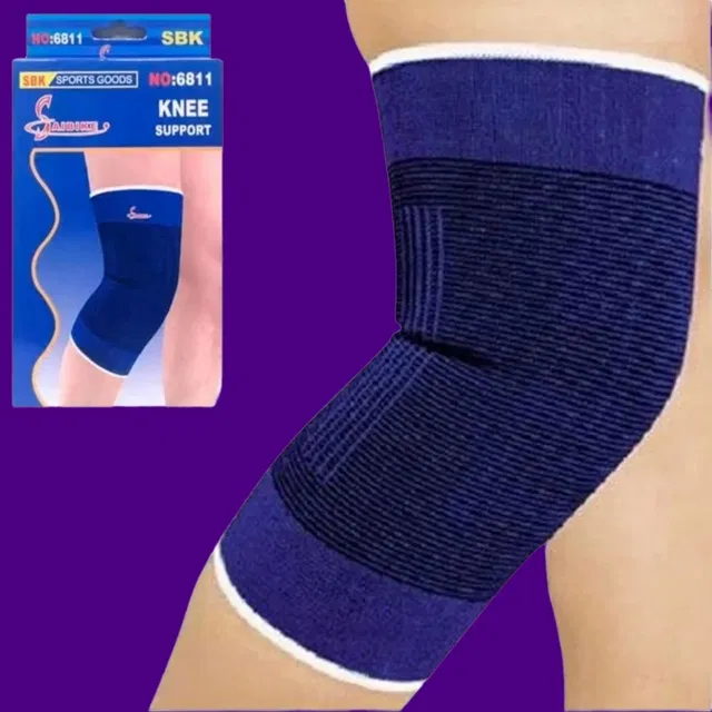 Polyester Solid Knee Sleeves for Women (Blue, Set of 1)