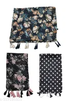 Chiffon Printed Scarves for Women, Multicolor, Pack of 3