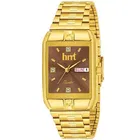 Stainless Steel Strap Analog Watch for Men (Gold & Brown)