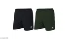 Elastane Shorts for Men (Black & Bottle Green, 30) (Pack of 2)