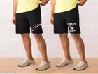 Cotton Blend Shorts for Men (Black, M) (Pack of 2)