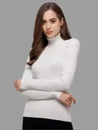 Cotton High Neck Solid Top for Women 