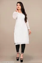 Net Kurti for Women, White 