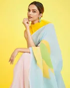 सिद्धिदाता विमेंस फुल क्रस्ड डिजिटल प्रिंटेड प्योर जॉर्जेट साड़ी विद अन-स्टीट्च्ड ब्लाउज पीस 