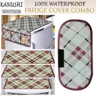 KANUSHI Industries® 1Pc Fridge Cover for Top with 6 Utility Pockets + 1 Handles Covers + 3 Fridge Mats 