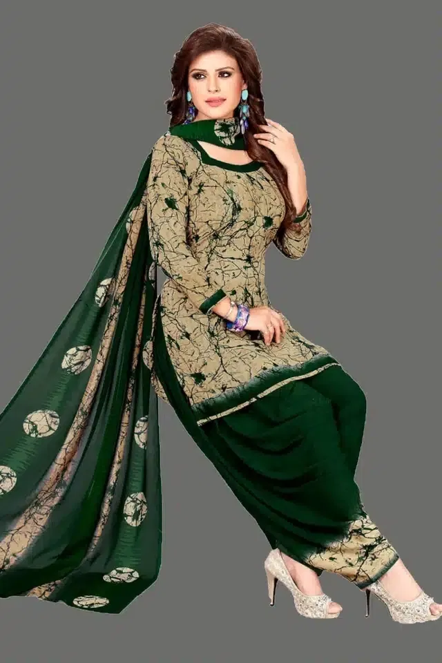 Unstitched Dress Material for Women & Girls (Green)