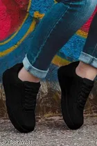 Solid Synthetic Sneakers for Girls 