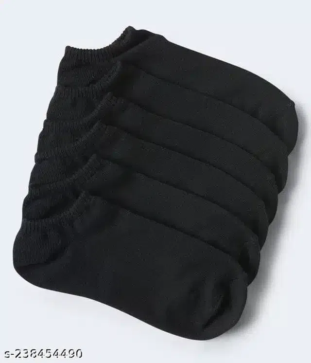 Cotton Socks for Men (Black, Set of 6)