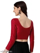 Lycra Ready Made Blouse for Women, Maroon 