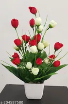 Plastic Artificial Flower With Pot,Multicolour