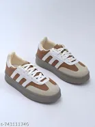 Shoetopia Girls Sneakers Brown 