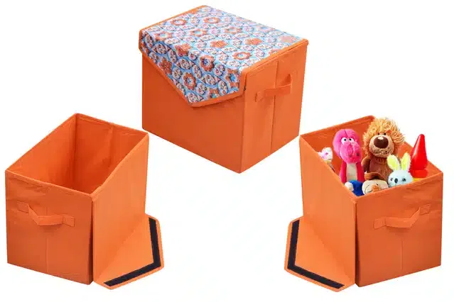PVC Printed Toys Storage Box (Multicolor)