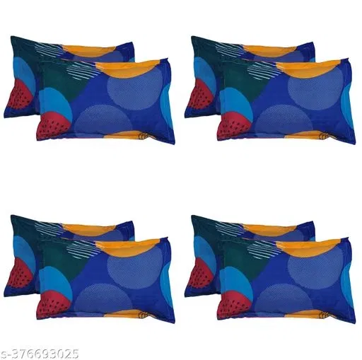 Cotton Pillow Covers (Multicolor, 17x27 inches) (Pack of 8)